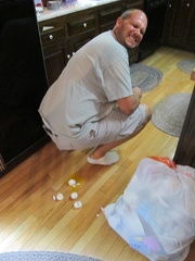 Kris laying an egg